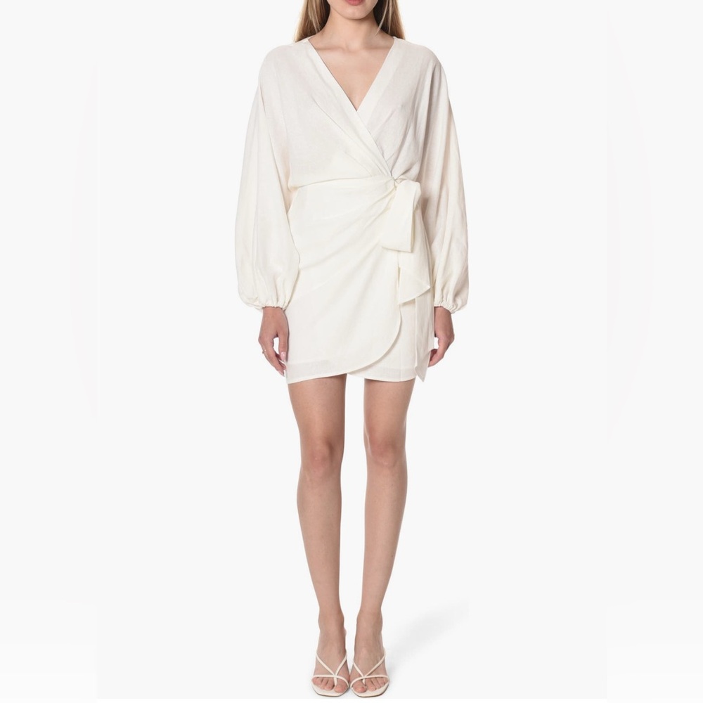 NWT WAYF Linen Wrap Dress- size XS